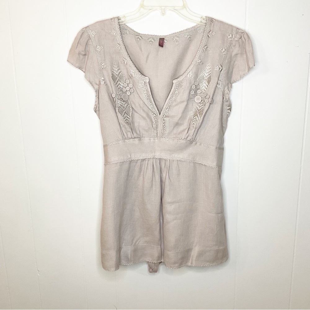 Wrap London Tan Top 100% Linen Size Large ?